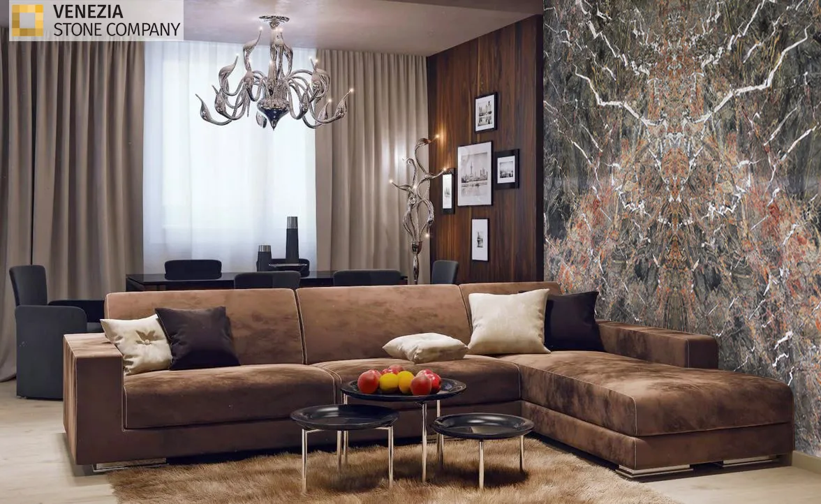 Гранит Donna в интерьере панно / панно с подсветкой / камень с подсветкой и отделка стен / стены